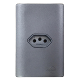 Conjunto Tomada 10A Horizontal 4x2 - Novara Preto Grafite Total